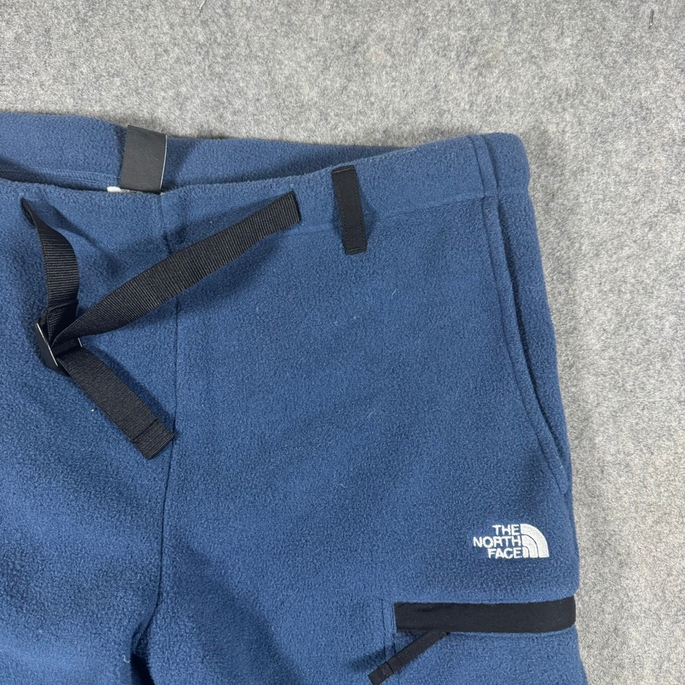 The North Face Fleece Pants Mens Medium Blue Polartec Circular Design Cargo Belt - Picture 2 of 13